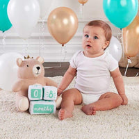 Thumbnail for My First Milestone Brown Bear Plush Plus Baby Age Blocks - Plush Animal