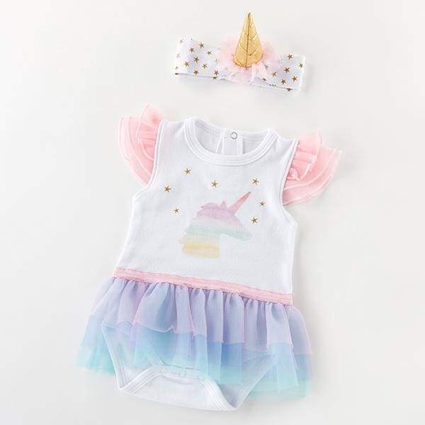 My First Unicorn Outfit with Headband (0-6 Months) - Baby Gift Sets