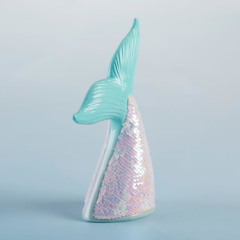 Reversible Sequin Mermaid Tail Porcelain Bank - Piggy Bank