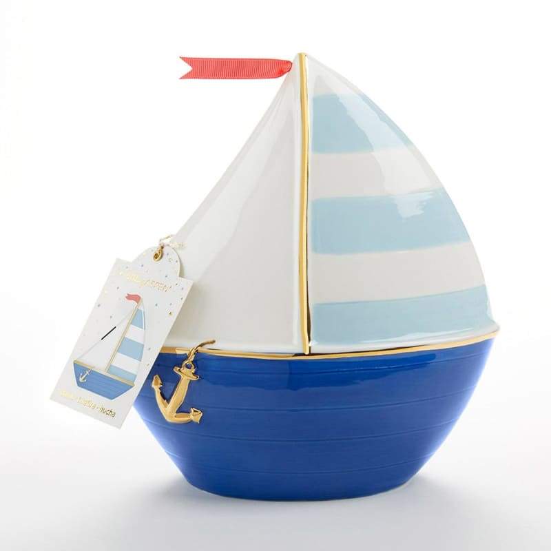 Sailboat Porcelain Bank - Piggy Bank