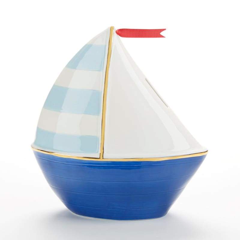 Sailboat Porcelain Bank - Piggy Bank