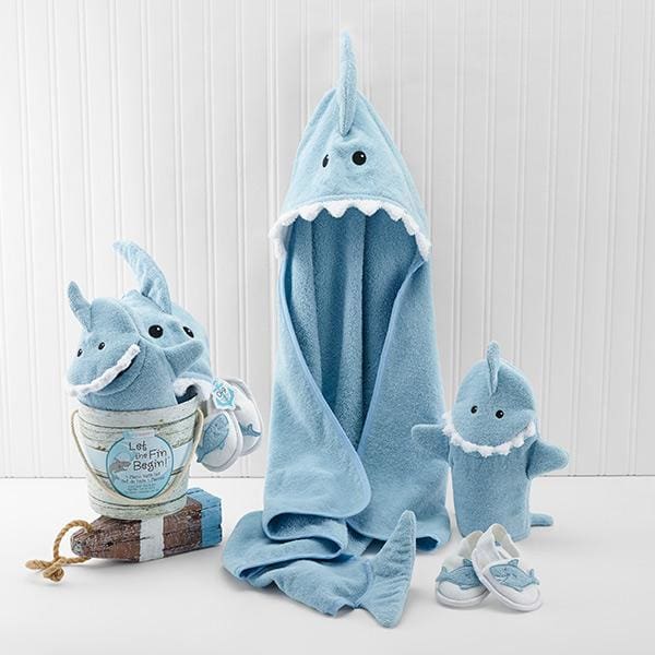 Shark Baby 6-Piece Gift Set Bundle - Blue - Baby Gift Sets