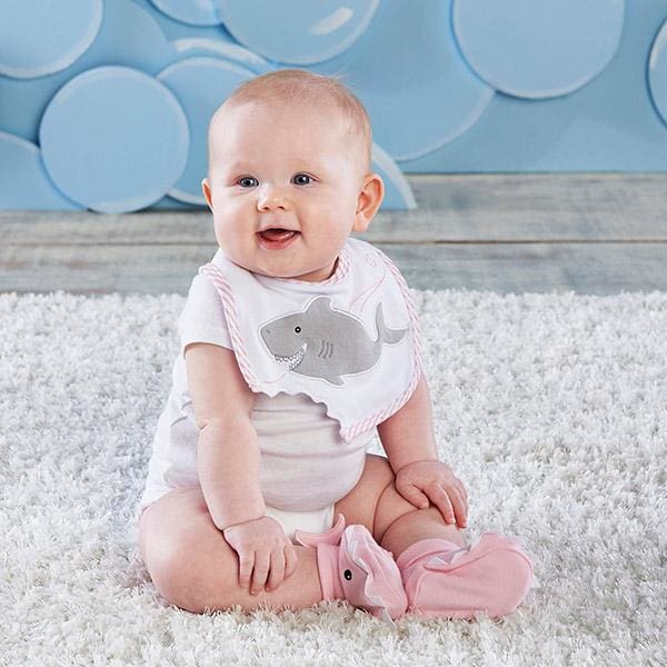 Shark Baby 6-Piece Gift Set Bundle - Pink - Baby Gift Sets