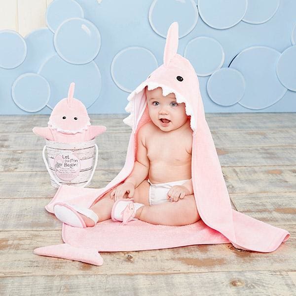 Shark Baby 6-Piece Gift Set Bundle - Pink - Baby Gift Sets