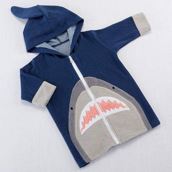 Shark Hooded Beach Zip Up (Personalization Available) - Beach Zip Up