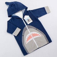 Thumbnail for Shark Hooded Beach Zip Up (Personalization Available) - Beach Zip Up