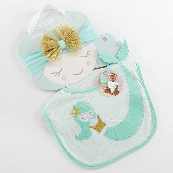 Simply Enchanted Mermaid Bib and Headband Set - Baby Gift Sets