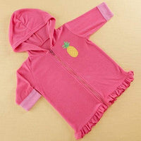 Tropical Pineapple Hooded Beach Zip Up (Personalization Available) - Beach Zip Up