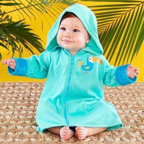 Tropical Toucan Hooded Beach Zip Up (Personalization Available) - Beach Zip Up