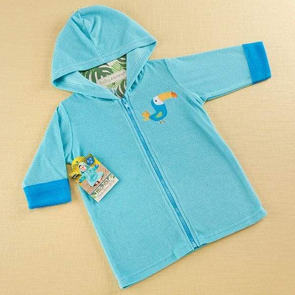 Tropical Toucan Hooded Beach Zip Up (Personalization Available) - Beach Zip Up