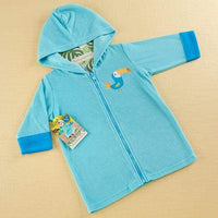 Thumbnail for Tropical Toucan Hooded Beach Zip Up (Personalization Available) - Beach Zip Up