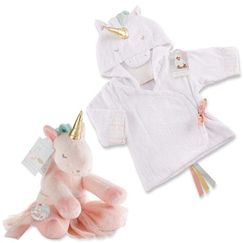 Unicorn Gift Set with Unicorn Hooded Spa Robe & Plush - Baby Gift Sets