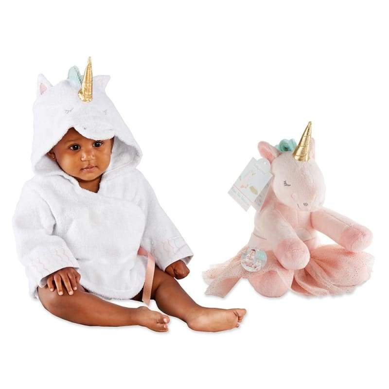 Unicorn Gift Set with Unicorn Hooded Spa Robe & Plush - Baby Gift Sets