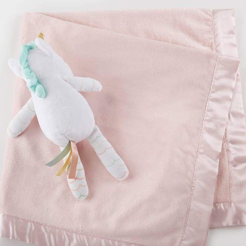 Unicorn Plush Plus Blanket for Baby (Personalization Available) - Baby Gift Sets