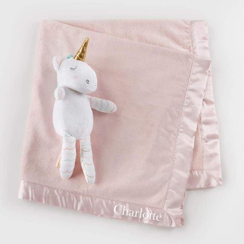 Unicorn Plush Plus Blanket for Baby (Personalization Available) - Baby Gift Sets