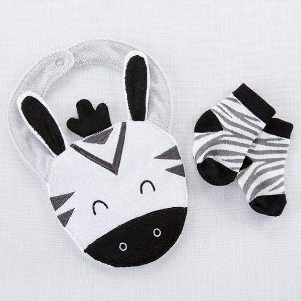 Zebra Bib and Socks Set - Baby Gift Sets